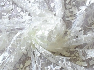 棉布满幅面料 立体绣花布花边辅料 
