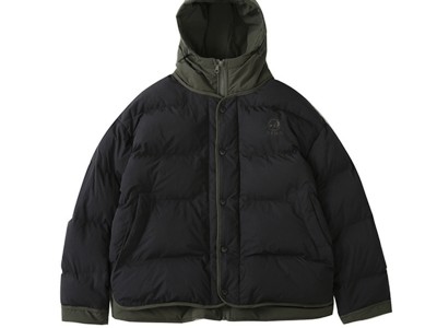 FORN3 2022冬季拼色假两件连帽棉衣