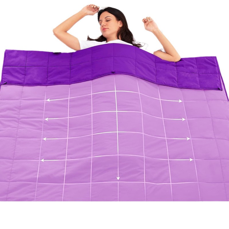 厂家直供重力毯撞色磨毛布玻璃珠填充跨境重力被Weighted Blanket