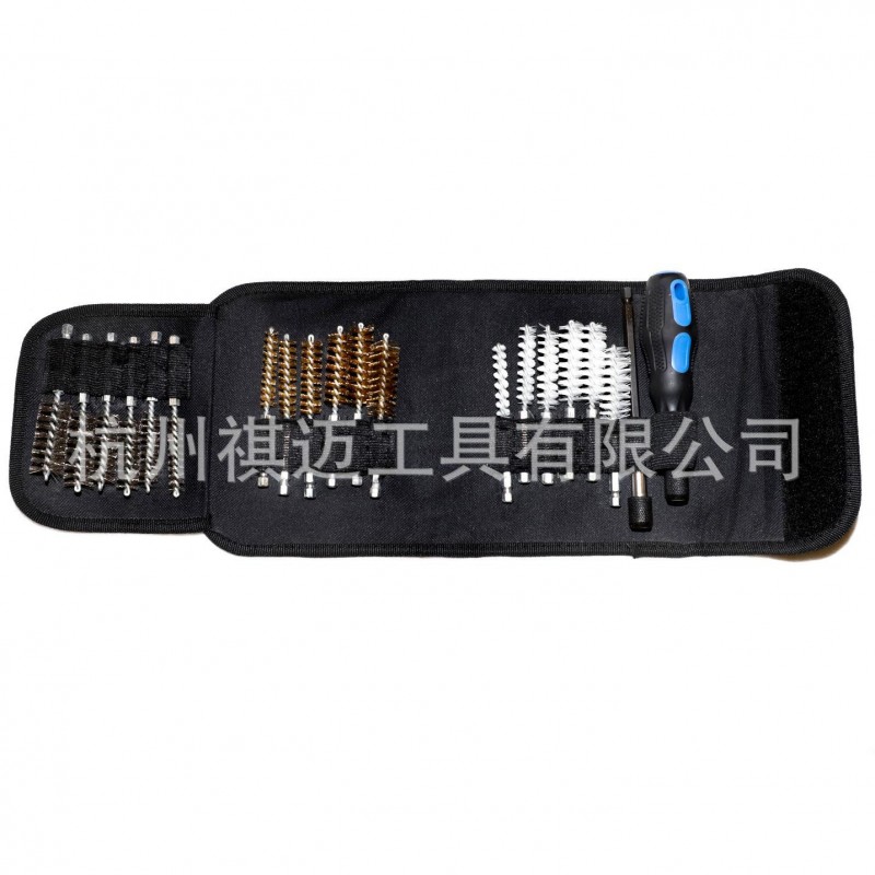 厂直供应20PCS枪刷布包枪刷六角杆刷管道刷