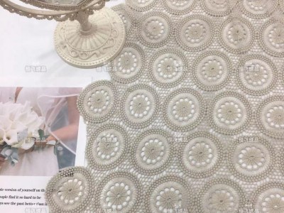 多色小清新镂空立体几何花型刺绣时