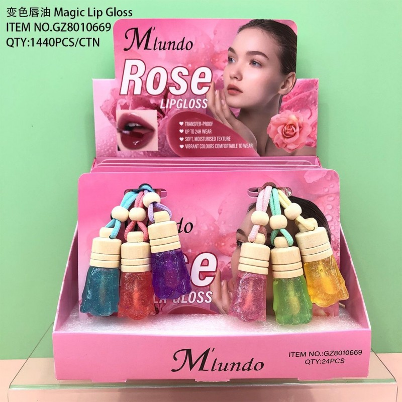 新款Mlundo6色变色唇油女透明玻璃唇滋润保湿学生口红叠涂护唇