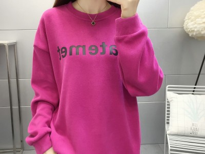 火龙果色卫衣女宽松韩版长袖2024秋