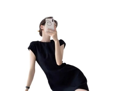 黑色短袖连衣裙女2025夏季新款气质