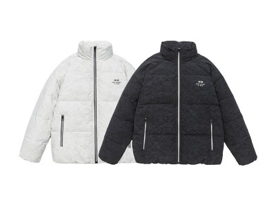 型录冬季新款脏染立领羽绒服男潮流
