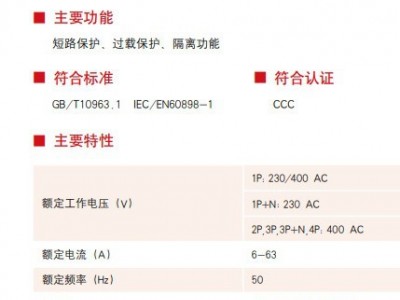 小型断路器 DZ47S  C65N 空气开关总
