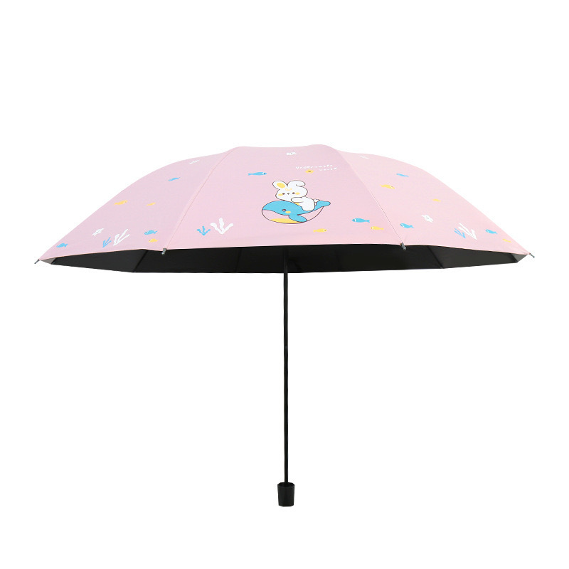 雨伞批发十骨加大遮阳伞黑胶晴雨两用太阳伞卡通防晒防紫外线雨伞