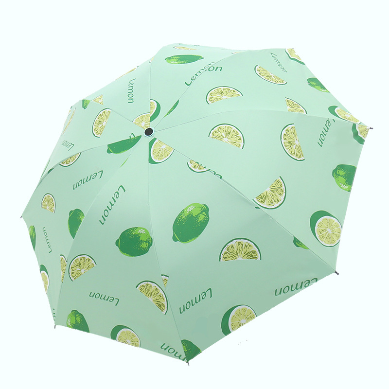 清新水果雨伞学生折叠防紫外线防晒遮阳女晴雨两用太阳伞折叠批发